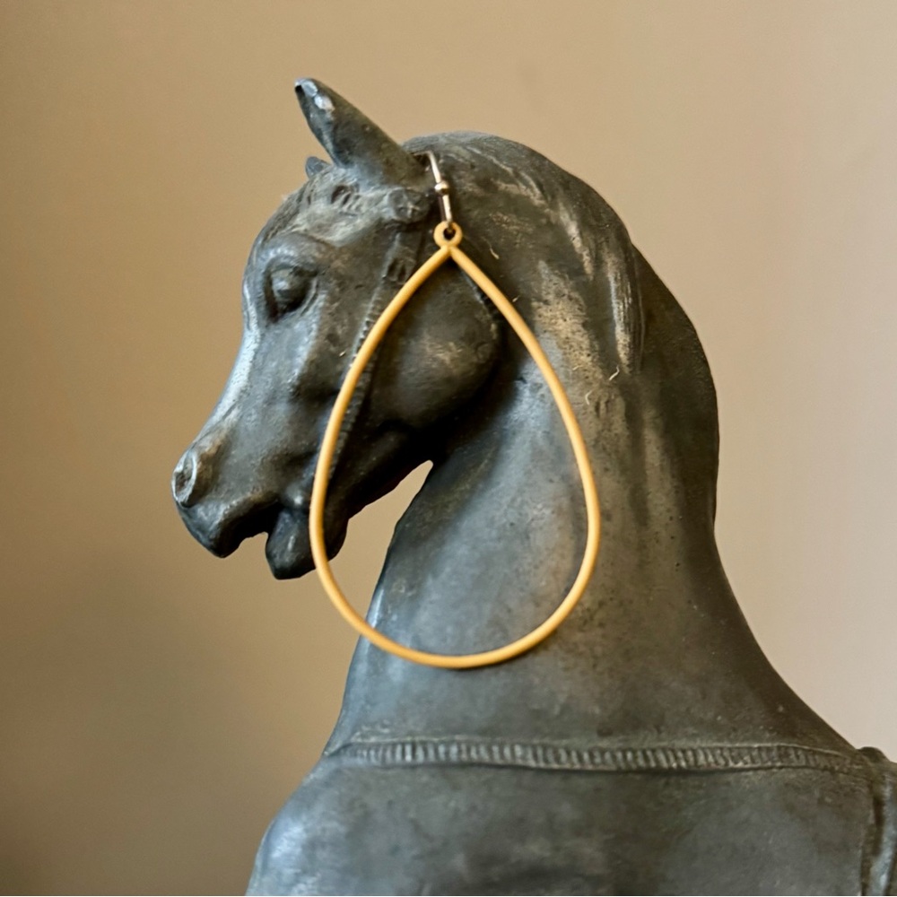 Yellow & gold tone French wire earrings